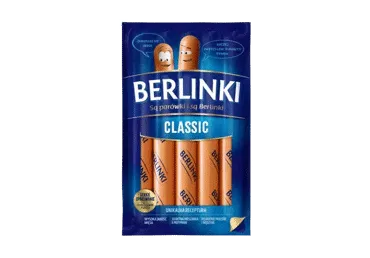 Virtos rūkytos kiaul. ir višt. dešrelės BERLINKI, II r., 250 g