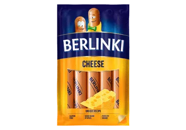 Virtos vištienos dešrelės su sūriu BERLINKI, II r., 250 g
