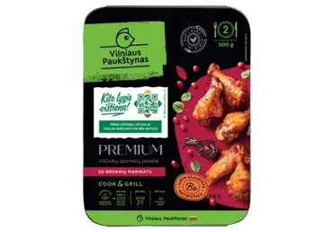 Viščiukų sparnelių peteliai bruknių marinate PREMIUM BE ANTIBIOTIKŲ, 500 g