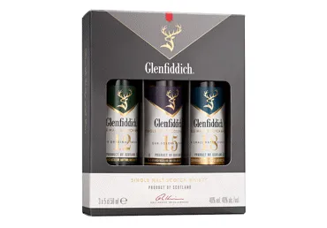 Viskis GLENFIDDICH (rinkinys: 12YO+15YO+18YO), 3 x 0,05, 40%, 150 ml