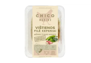 Višt. filė kepsniai CHICO MARINO meškinių česnakų marinate, 500 g