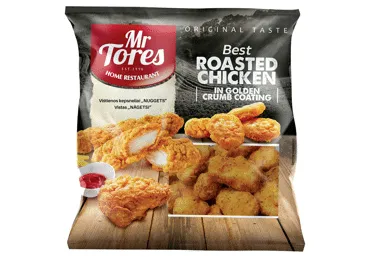 Vištienos kepsneliai NUGGETS MR TORES džiūvėsėliuose, 500 g