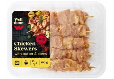 Vištų šlaun.mėsos iešmeliai su sviestu ir kukurūz. WELL DONE, 480 g
