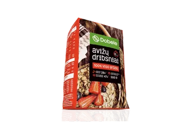 Visų grūdo dalių avižiniai dribsniai DOBELE, 500 g
