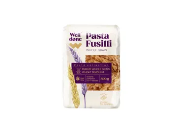 Visų grūdo dalių makaronai (sraigteliai) WELL DONE, 500 g