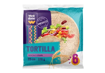Visų grūdo dalių miltų tortilijos WELL DONE, 370 g