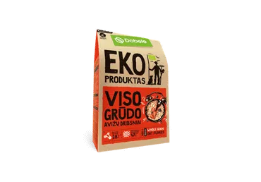 Ekologiški visų grūdų dalių avižiniai dribsniai DOBELE, 500 g