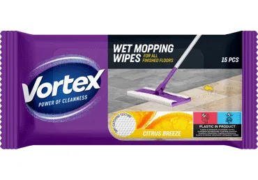 VORTEX Wet Mopping Wipes Citrus Breeze 15v /Šluostės