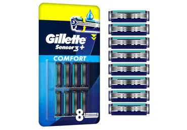 Vyriškas sisteminio skustuvo galvutės GILLETTE SENSOR3+ COMFORT, 8 vnt.