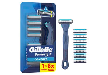 Vyriškas sisteminis skustuvas GILLETTE SENSOR3+ COMFORT, 8 galv., 1 vnt.