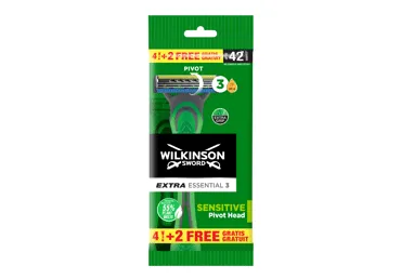 Vyr. vienkartiniai skustuvai WILKINSON EXTRA3SENSIT, 6 vnt.