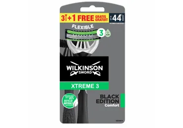 Vyr. vienkartiniai skustuvai WILKINSON XTREME3BLACK, 4 vnt., 4 vnt.