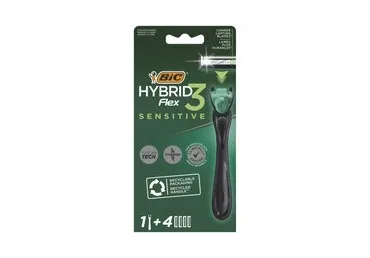 Vyriškas sisteminis skustuvas BIC FLEX3 HYBR.SENSIT., 2galv., 1 vnt.