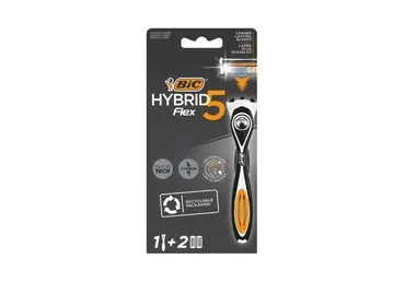 Vyriškas sisteminis skustuvas BIC FLEX5 HYBRID, 2galv., 1 vnt.