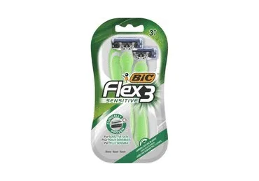 Vyriškas vienkartinis skustuvas BIC FLEX3 SENSITIVE, 3 vnt., 3 vnt.