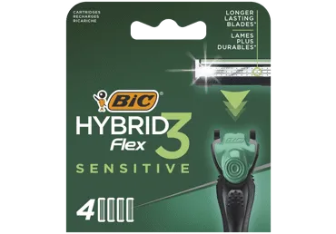 Vyriško skustuvo galvutės BIC FLEX3HYBRID SENSITIVE, 4 vnt., 4 vnt.
