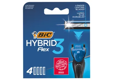 Vyriško skustuvo galvutės BIC HYBRID FLEX3, 4 galvutės, 4 vnt.