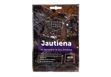 Vytinta jautiena DORA su slyvomis ir aitriosiomis paprikomis, 40 g