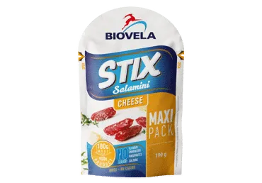 Vytintos dešrelės STIX SALAMINI CHEESE, a. r., 190 g