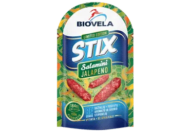 Vytintos dešrelės STIX SALAMINI JALAPENO, a. r., 80 g