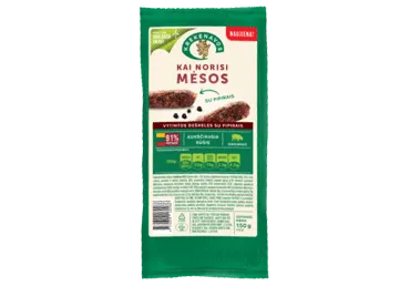 Vytintos dešrelės su pipirais KAI NORISI MĖSOS SNAX , dujose 150g