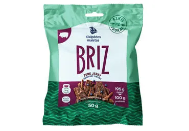 Vytintos kiaulienos juostelės  KLAIPĖDOS MAISTAS, teriyaki ir mėlynių skonio, a.r., 50 g