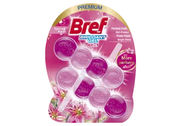 WC valiklis - gaiviklis, BREF Brilliant Gel, Spring Rain, 2 x 42g