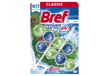 WC valiklis-gaiviklis BREF POWER AKTIV PINE, 2 vnt., 100 g