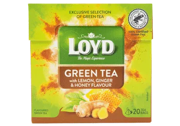 Zaļā tēja LOYD ar citrona, medus un ingvera garšu 20x2g