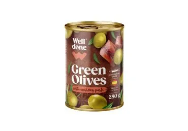 Žaliosios alyvuogės su ančiuviais WELL DONE, 280 g