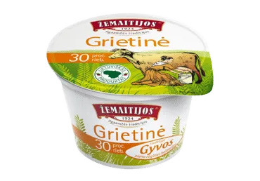 ŽEMAITIJOS grietinė, 30 % rieb., 200 g
