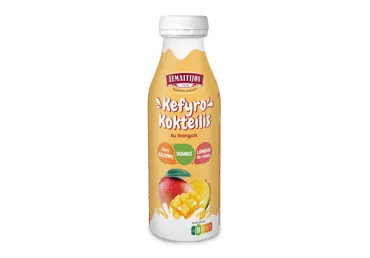 ŽEMAITIJOS kefyro kokteilis su mangais, 0,5 % rieb., 450 g