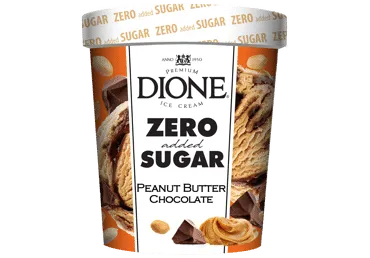 Žemės riešutų ledai DIONE su šokolado skonio įdaru, 300 g