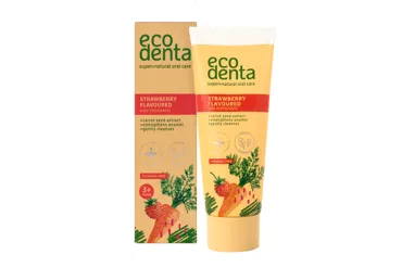 Žemuogių kvapo dantų pasta vaikams ECODENTA, 75 ml