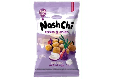 Žirnių ir avižų traškučiai NASHCHI, grietinės ir svogūnų skonio, 60 g