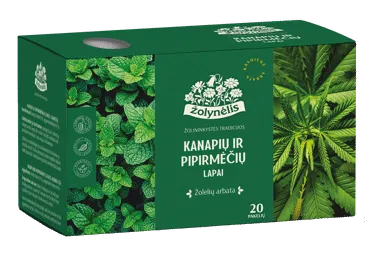 Žolelių arbata ŽOLYNĖLIS su kanapių ir pipirmėčių lapais, 30 g