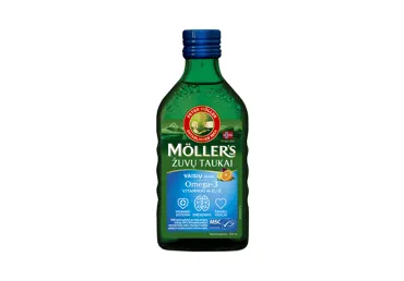 Žuvų taukai MOLLER'S, vaisių skonio, 250 ml
