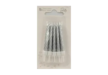 Žvakutės, sidabro spalvos, 10 vnt., 1 vnt.