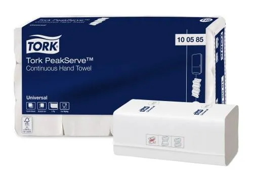 100585 Popieriniai rankšluosčiai TORK PeakServe H5, Universal,1sl. baltos spalvos, 410 lapelių