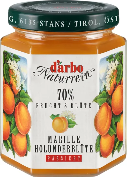 Aprikožu un baltā plūškoka ziedu ievārījums D'ARBO, 70%, 200g