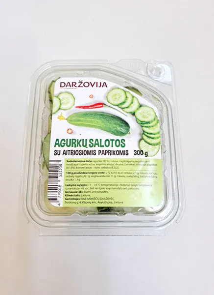 Agurkų salotos DARŽOVIJA, su aitriosiomis paprikomis 300 g.