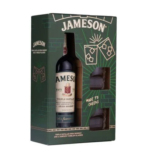 Airiškas viskis JAMESON, 40%, 0,7 l su 2 stiklinėmis