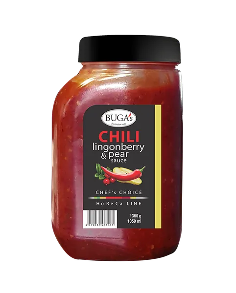 Čili brūkleņu un bumbieru mērce BUGAS, 1,3 kg