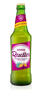 Alaus kokteilis UTENOS, Radler, pasiflorų margarita, 4.2%, 0,5l, butelis.