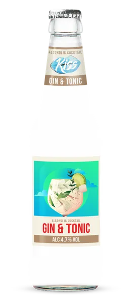 Alkoholinis kokteilis KISS, Gin&Tonic, 4,7%, 0,33 l, butelis