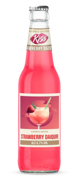 Alkoholinis kokteilis KISS, Strawberry Daiquiri, 4,7%, 0,33 l, butelis