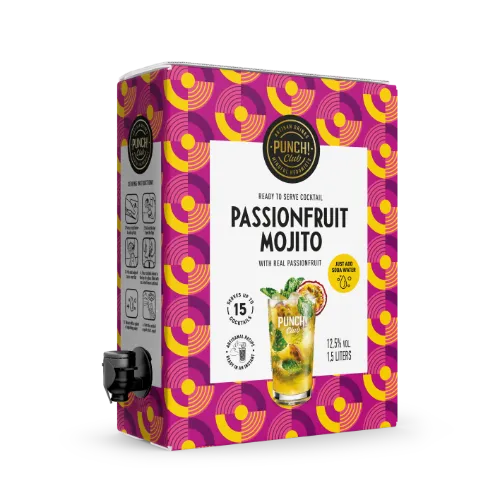 Alkoholinis kokteilis PUNCH CLUB Passionfuit Mojito, 12,5%, 1,5 l