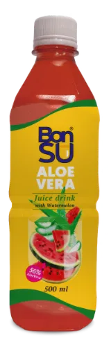 Aloe Vera un arbūzu sulas dzēriens ar alvejas mīkstumu (56%) BONSU, 500ml, PET (DEP)