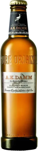 Alus A.K. DAMM, šviesus, 4,8%, 0,33 l, butelis