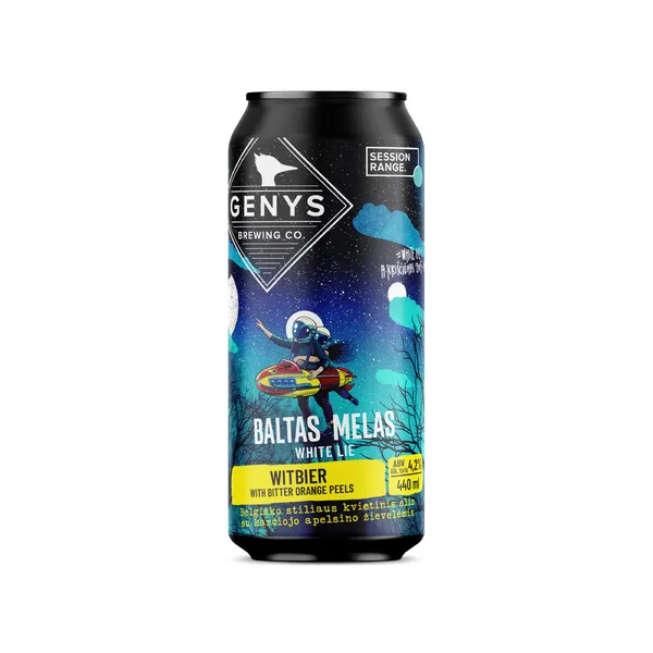 Alus GENYS “Baltas melas", Witbier, 4.2%, 0.44l, skardinė